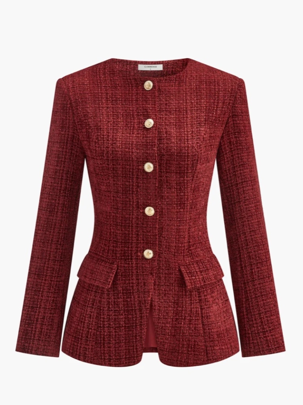 NWT - Commense Button Down Slit Tweed Blazer